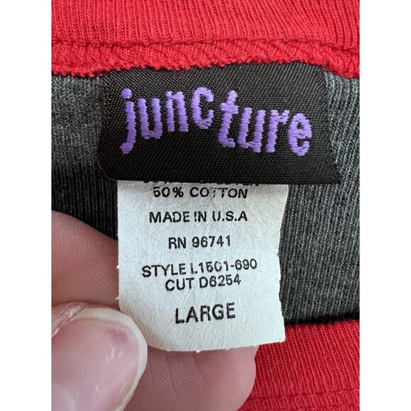Vintage Juncture Large Skater streetwear 90s grunge USA Chinese Writing Spellout - Picture 3 of 8